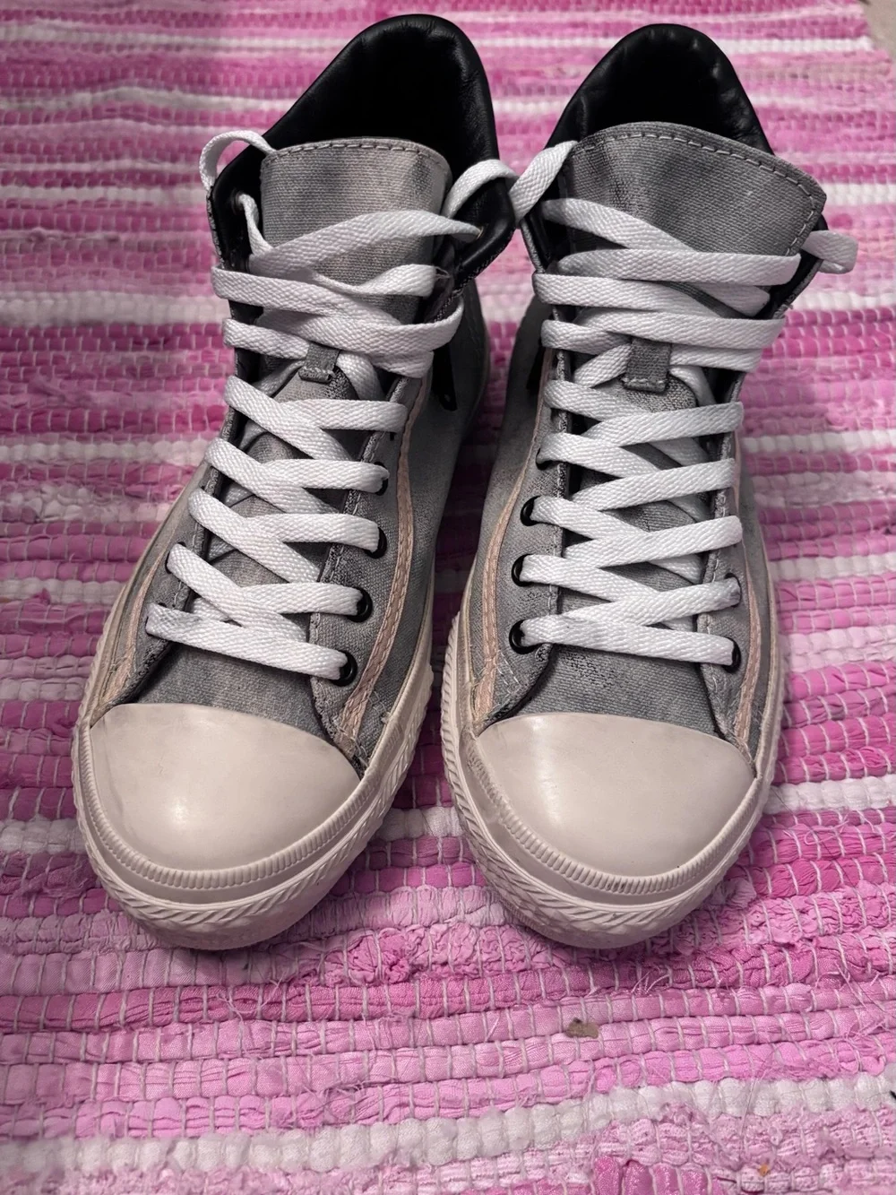 Converse X John Varvatos High-Top Sneakers with stylish zipper detail.